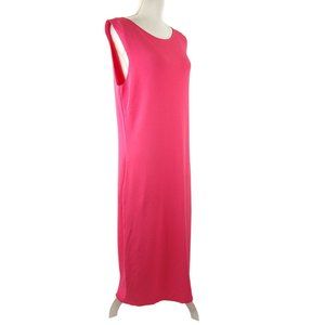 Jones New York Collection Primrose Midi Dress XL Pink Sleeveless Scoop Neck